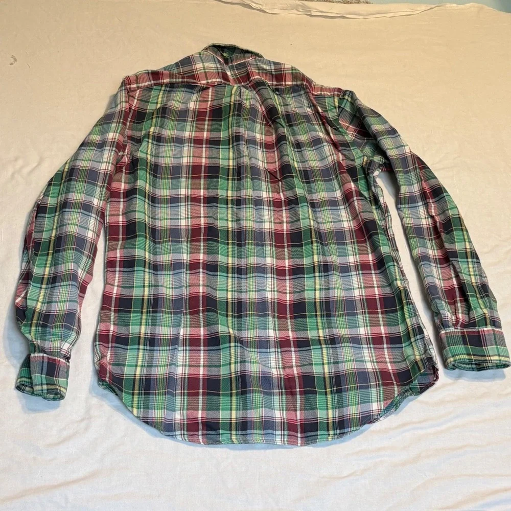 Ralph Lauren Button Down Shirt Boys Size S‎ Multi Color Plaid Long Sleeve Pony